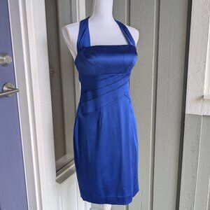 ✨ Stunning Calvin Klein Royal Blue Halter Bodycon Mini Dress - Size 4 ✨
